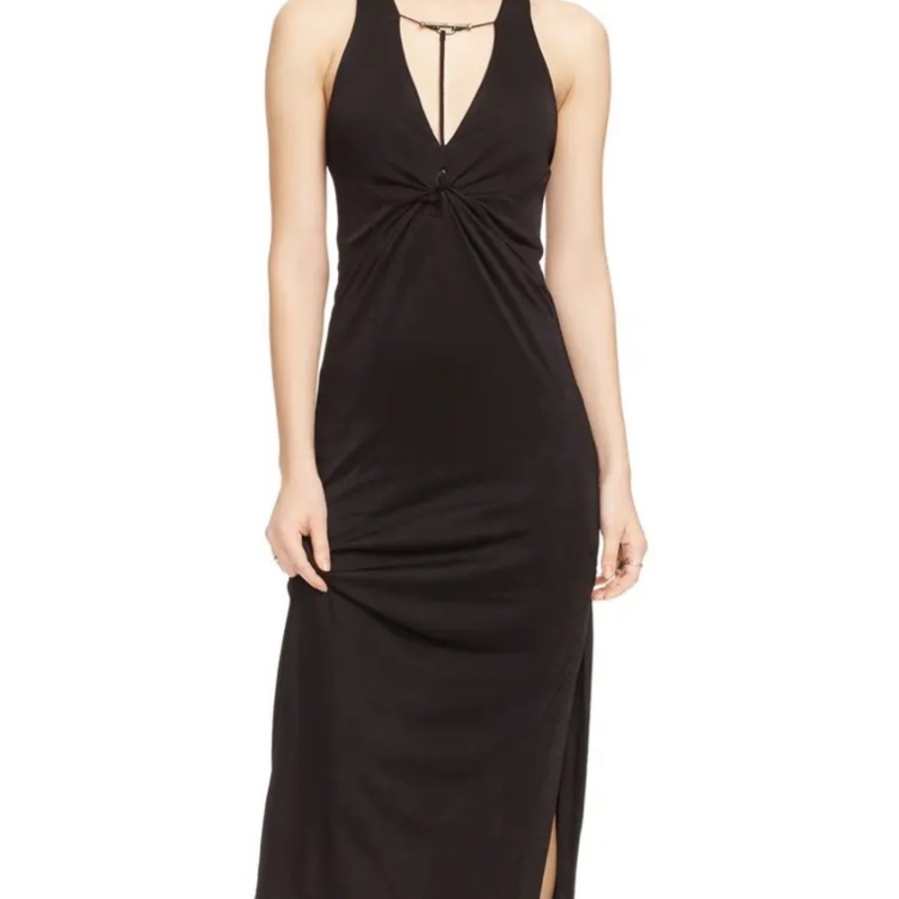 NWT Free People Solid Sin City Black Dress Midi XS
